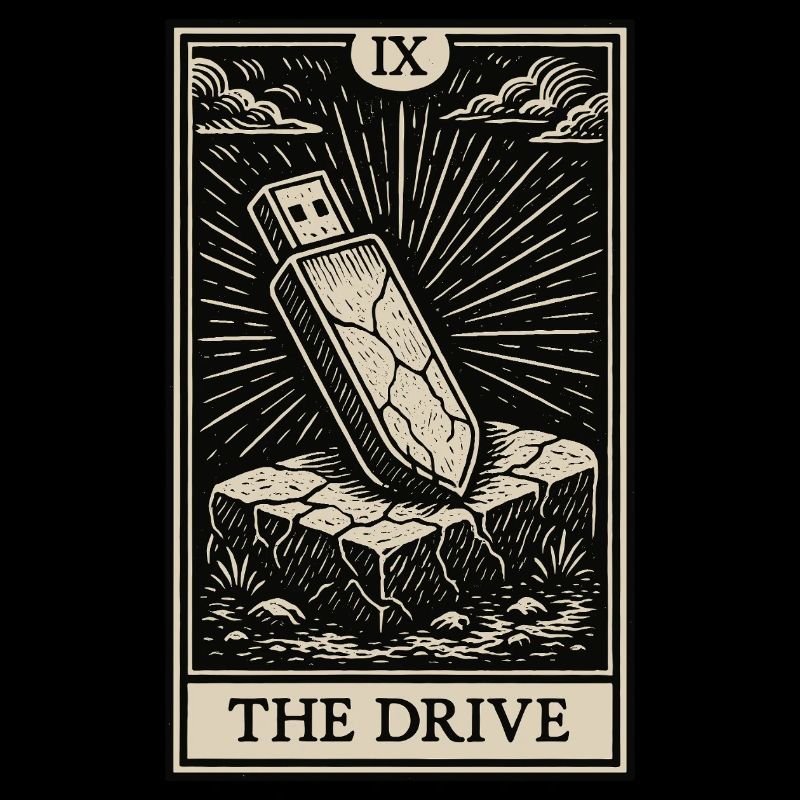 Das Laufwerk – Datahoarder USB Tarotkarte