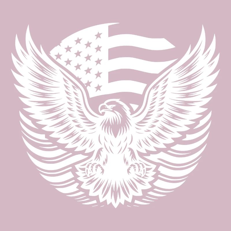 USA flag and eagle with spread claws