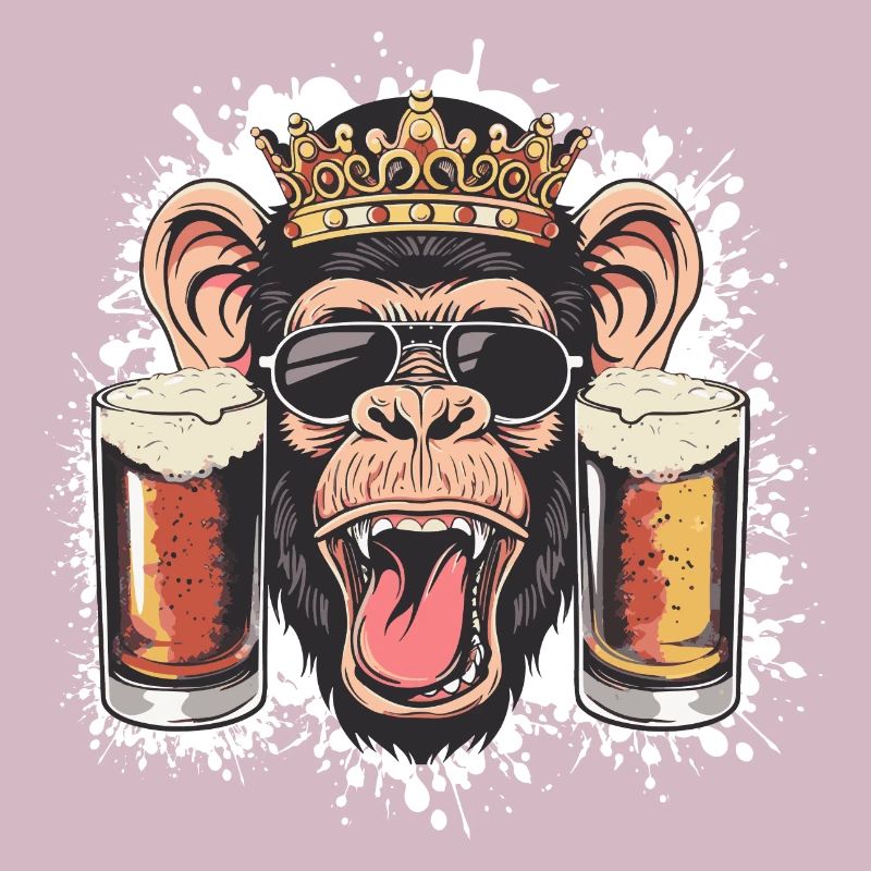 Affe Bier Lustig