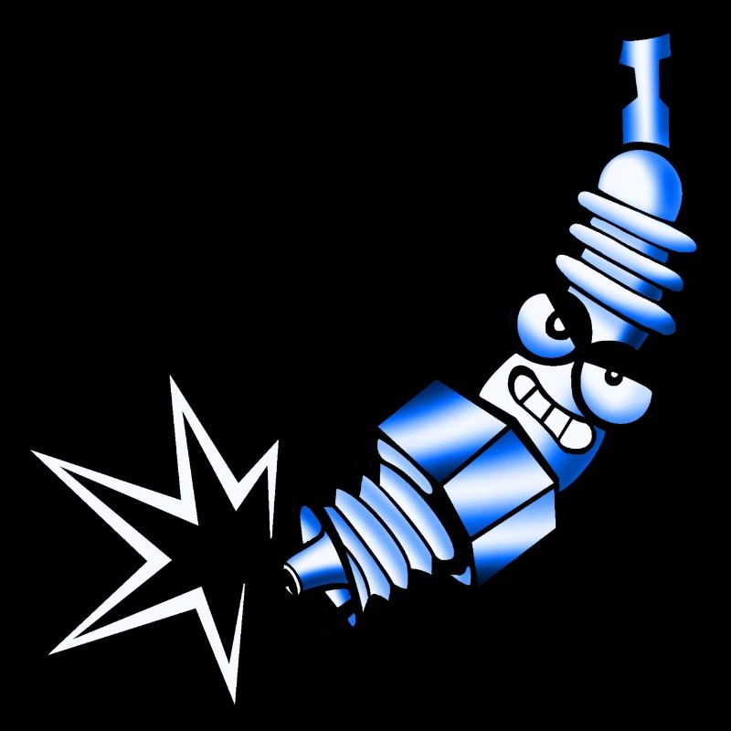 Spark plug comic blue