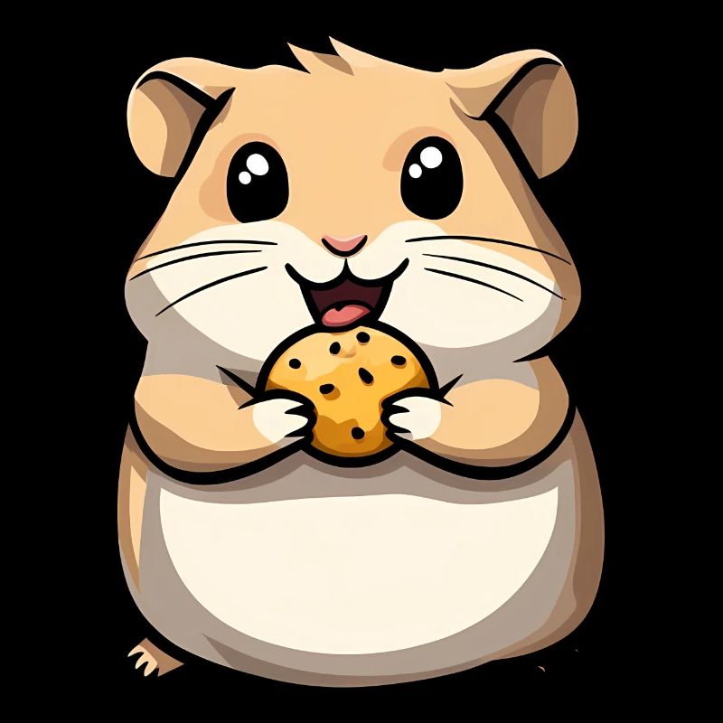 Hungriger Hamster mit Keks
