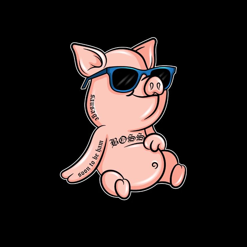 Pig tattoo ham farm cool piglet gift