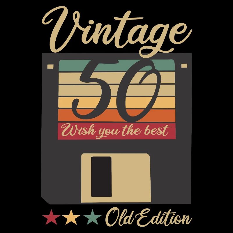 50 Jahre Alte Technik Diskette Vintage Geburtstag
