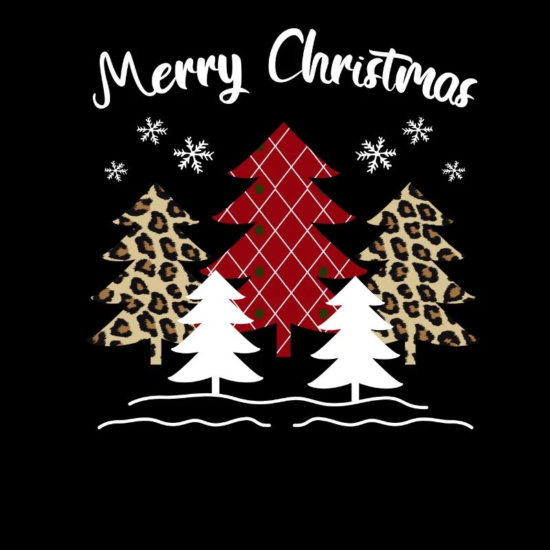 Women's Leopard Plaid Christmas Tree Merry Christmas