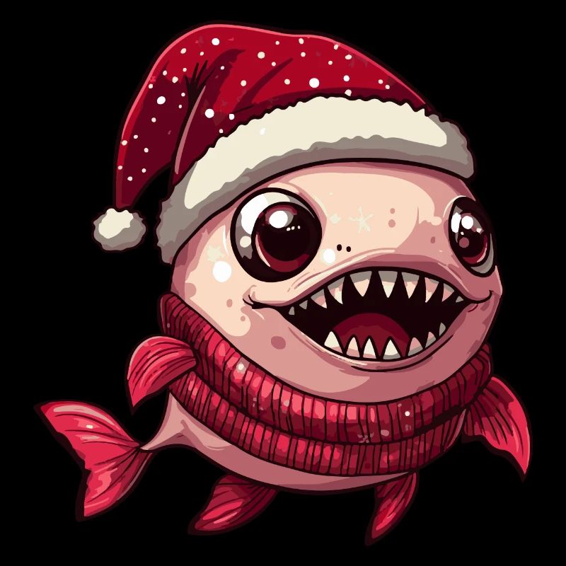Bande dessinée de Noël poisson piranha