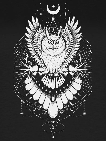 Mystic Owl med Moon Spiritual
