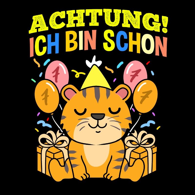 Achtung Ich Bin Schon 7 Geburtstag Tiger