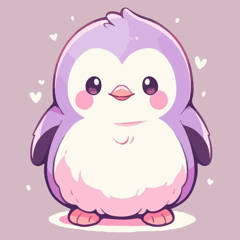 Pingouin Chibi mignon - Conception de dessin animé mignon