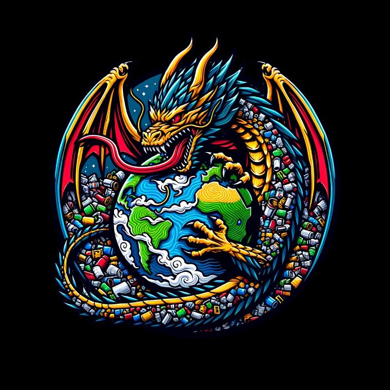 Pollution Dragon Garbage Can