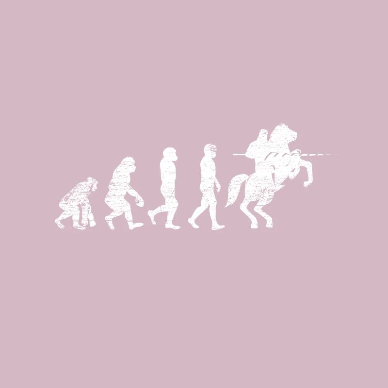 Evolution Ritter Pferd Reiter Geschenk Templer