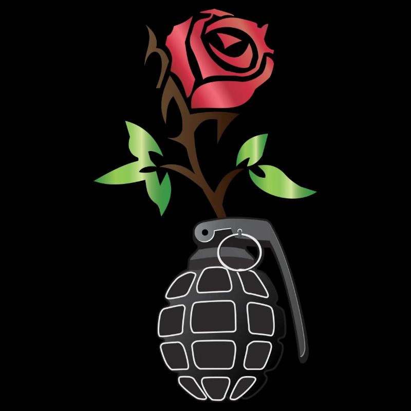 Grenade à main avec fleur - Rose