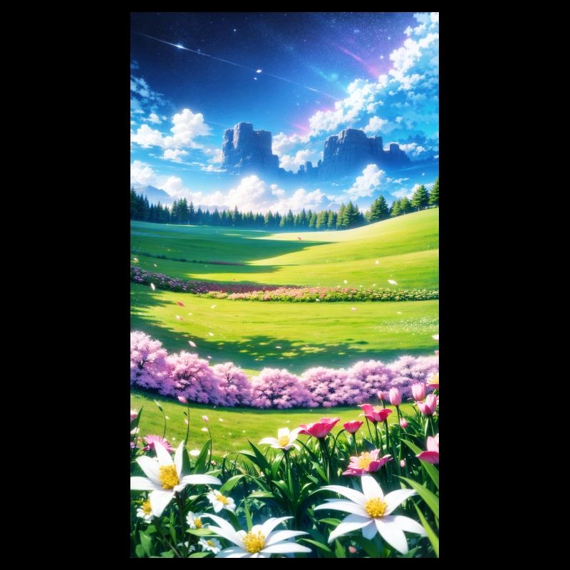 Landschaft mit 4 Bereichen, Generative KI