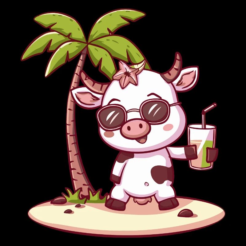 Cow Summer Beach Comic