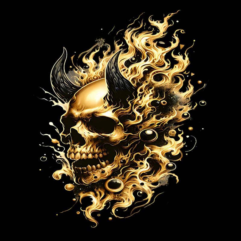 Fire Skull Flames Inferno Mystical & Noble