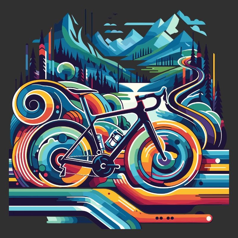 Bicycle with wavy lines