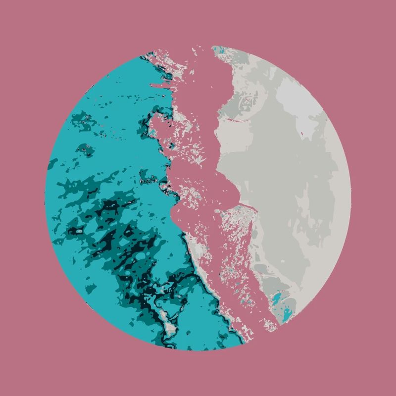 Split Earth Teal Moon