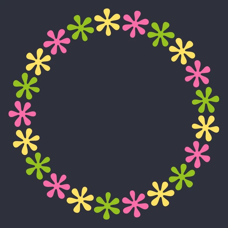 Pattern Frame Circle Flowers