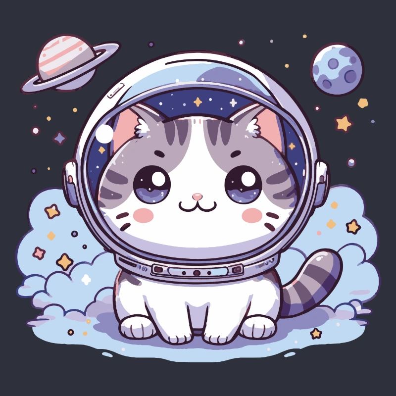 Chat astro mignon Chat mignon dans l’espace Cadeau