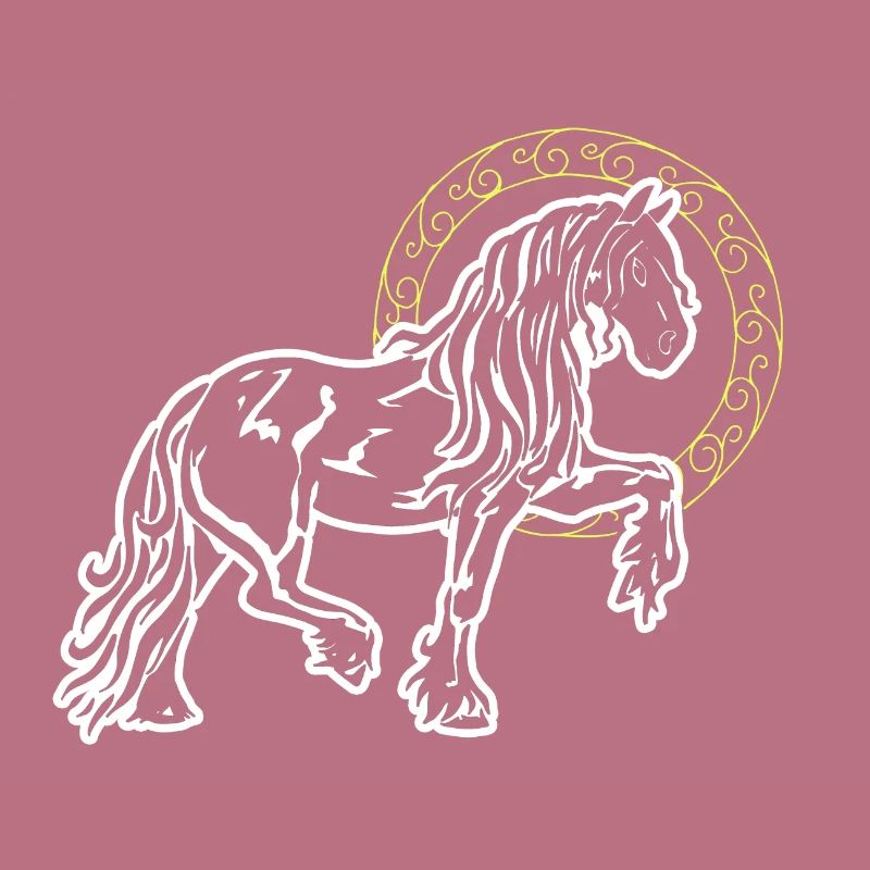Friese Horse Pride Funny Circle Gold Ring Gift