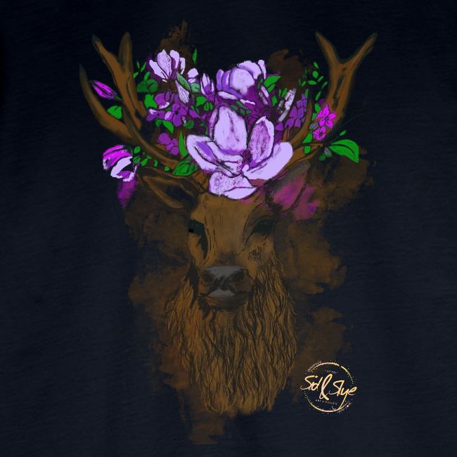Wunderschöner Hirsch mit Blumenkrone