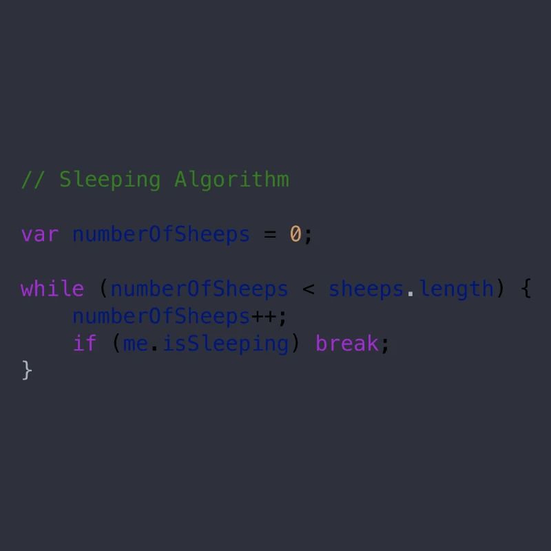 Programmierer Code Schäfchen zählen Logik