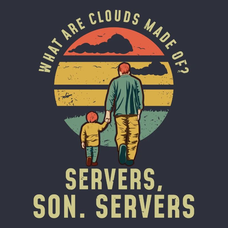 Programmierer Vater und Sohn Cloud Server