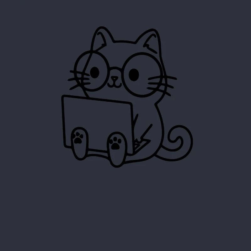 Programmierer Coding Nerd Katze