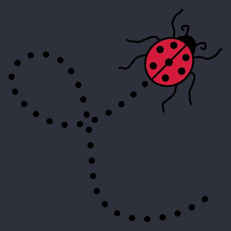 line dashed path path ladybug small sues