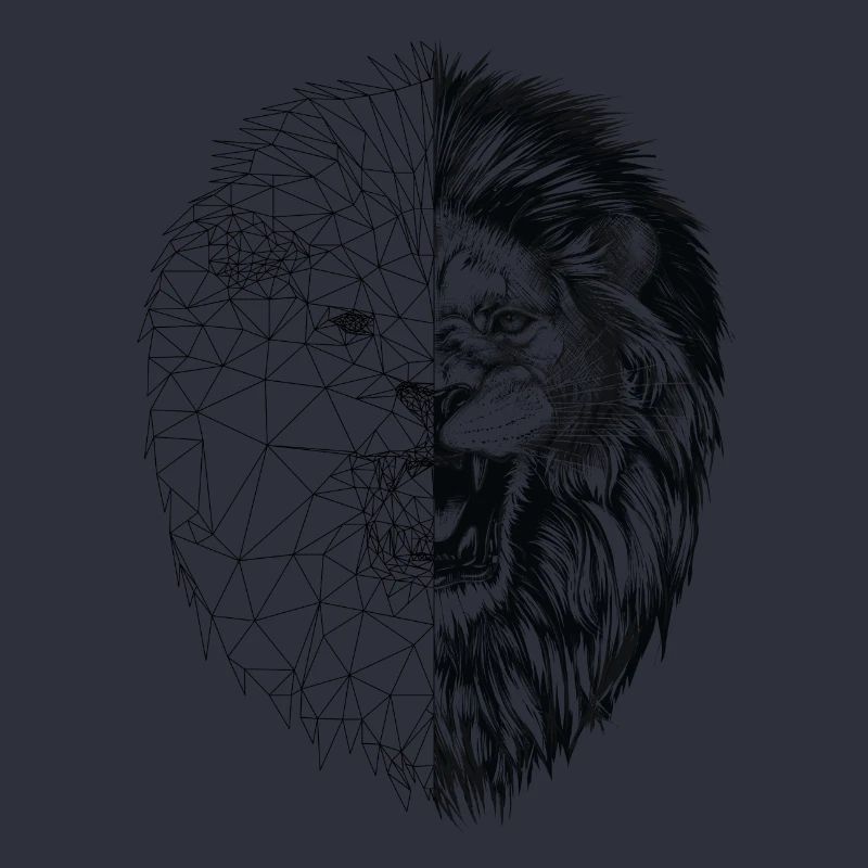 polygon löwe kunst | löwenkopf