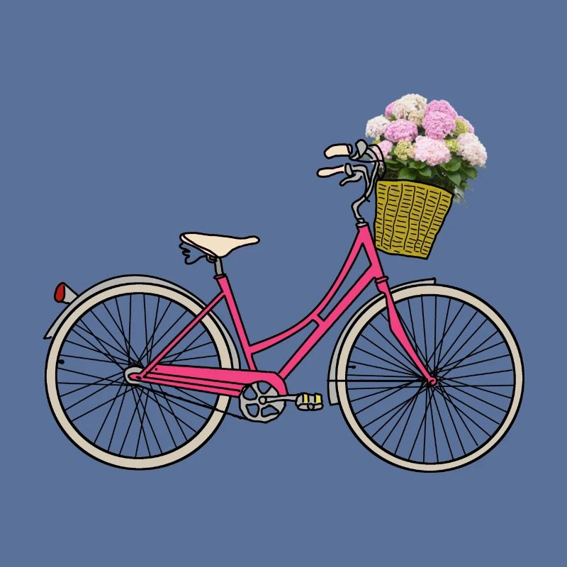 Bicycle with hydrangeas