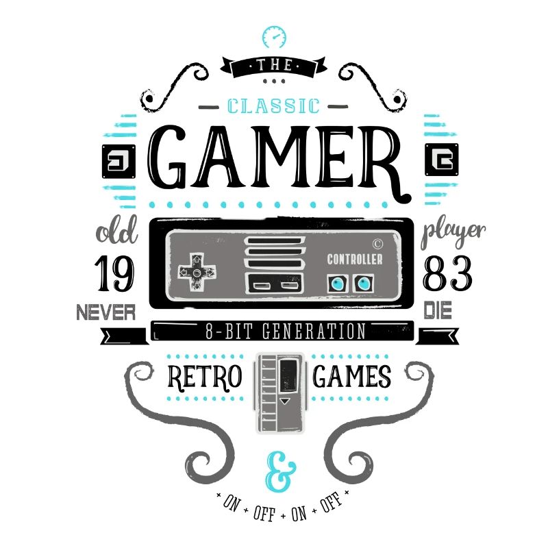 Gamer Retro Vintage 1983 8bit Console Flipper Nerd
