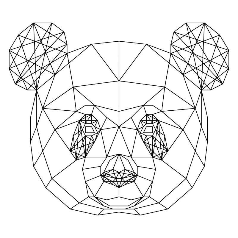 Panda 1- low poly geometry panda head