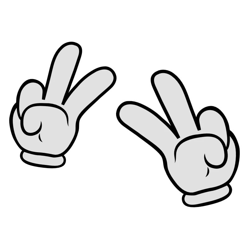 Comic Hands Peace Sign