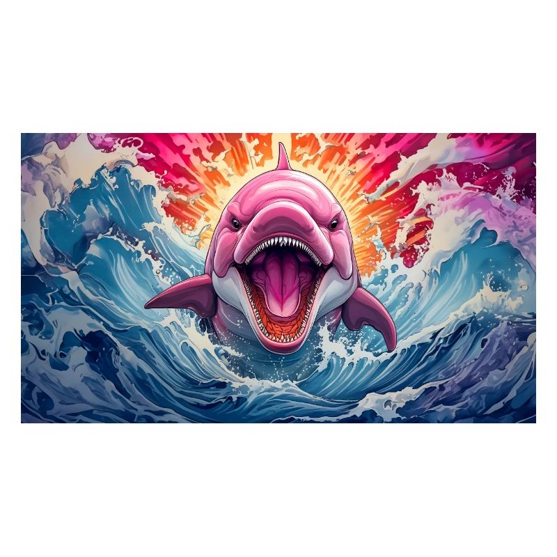 Cute grumpy grouchy animals - dolphin