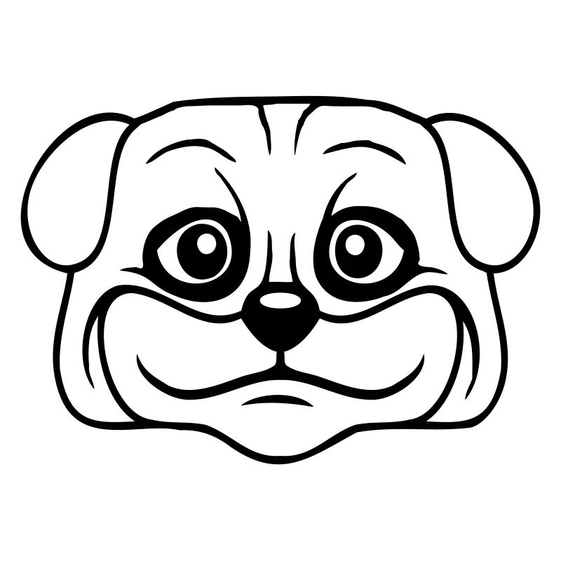Hund Mops Klein Süß Dick Lieb Glücklich Comic Spaß