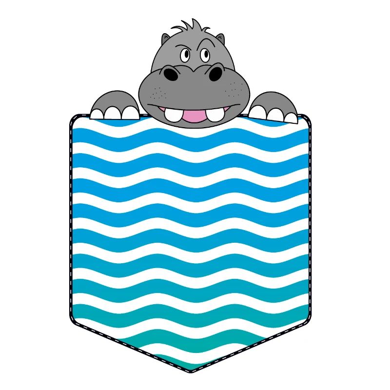Brusttasche Hippo Flusspferd Nilpferd Geschenk