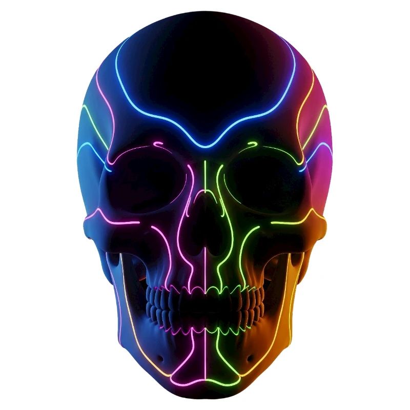 Glowing skull for DJ & techno fans