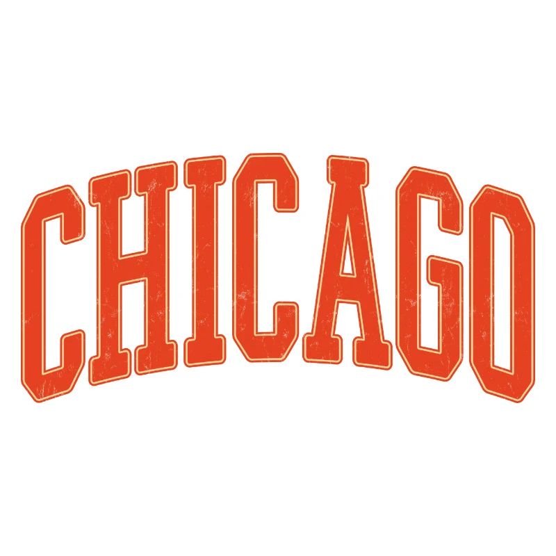 Chicago Arc Text in Orange 3D
