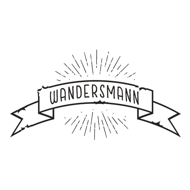 Wandersmann Banderole Schleife mit Strahlen