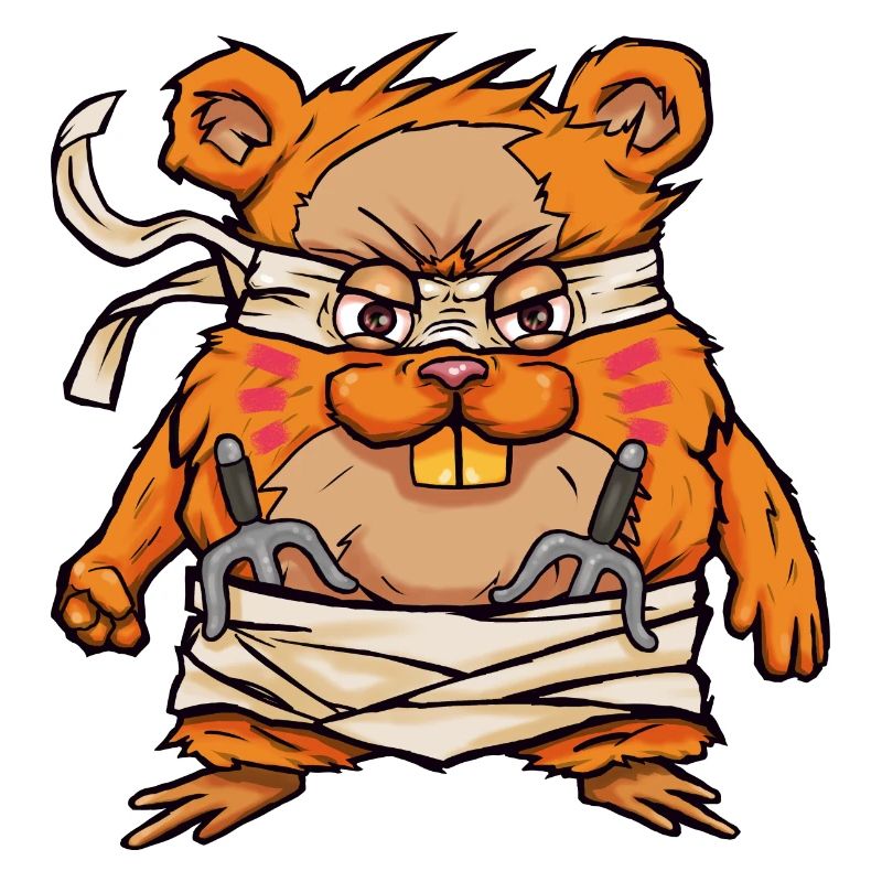 Kawaii Samurai Hamster mit Hamjitsu Schwert