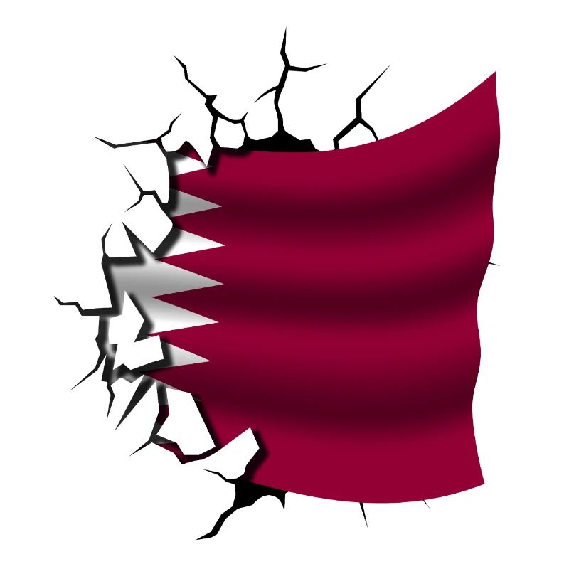 Drapeau du Qatar - Qatar - Drapeau Broken Design
