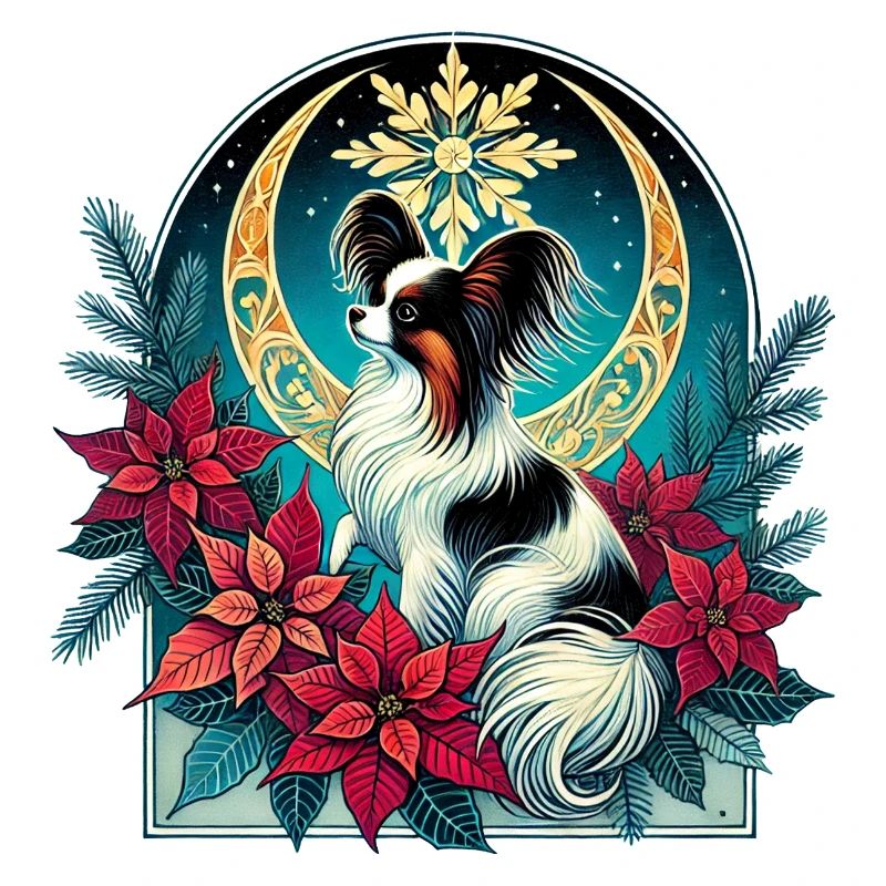 Himmlisches Papillon unter den Weihnachtssternen