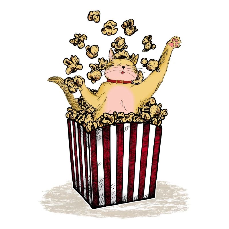 Chat baigne dans pop-corn chat fun design mastic pour enfants