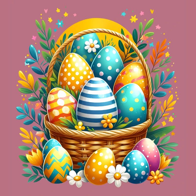 Egg basket - Beautiful Easter eggs