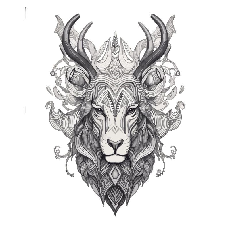 Wild Abstract Line Deer Animal Design