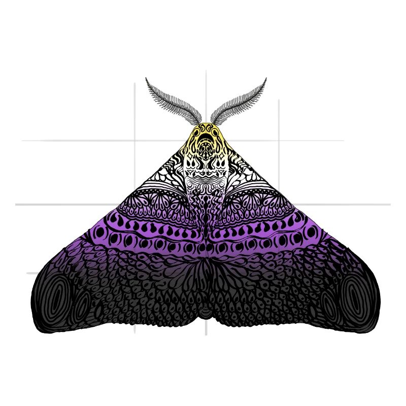 Non Binary Pride Moth Motif A