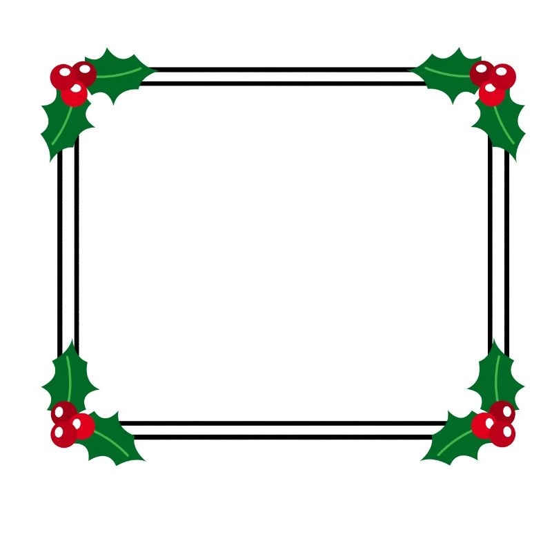 Winter frame with holly decoration