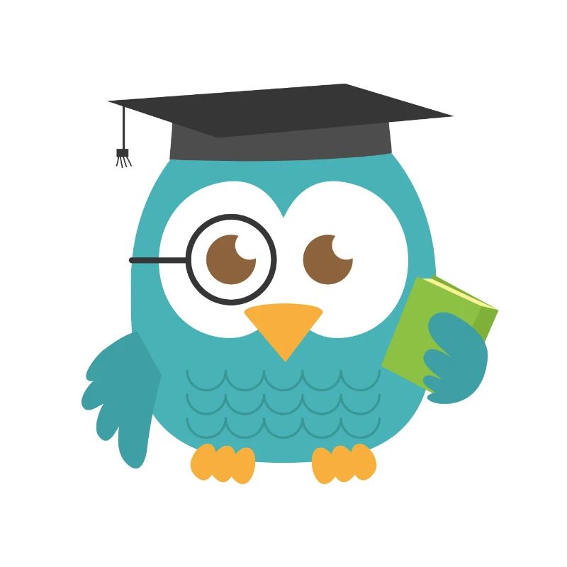 Blue Teal Lehrer Eule Absolvent