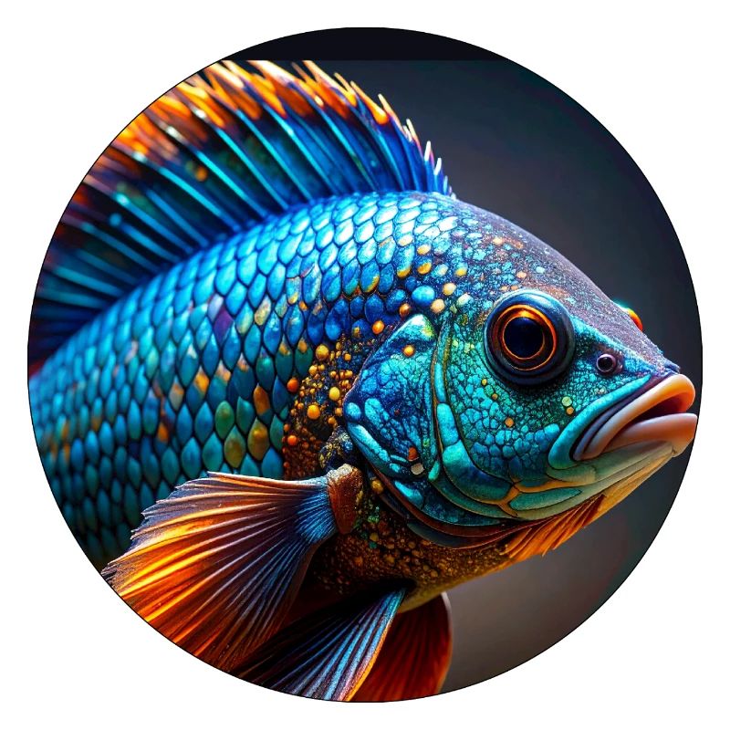 Fish,colorful,sequins,glitter,blue