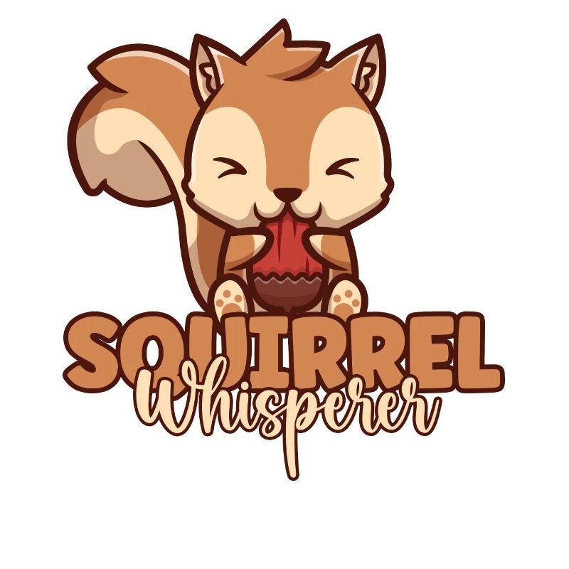 Süßer Eichhörnchenflüsterer isst Eichel lustig